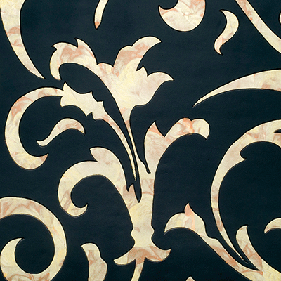 ArsSignum - Gravur auf Kreidegrund im floralem Muster mit Oxydmetall